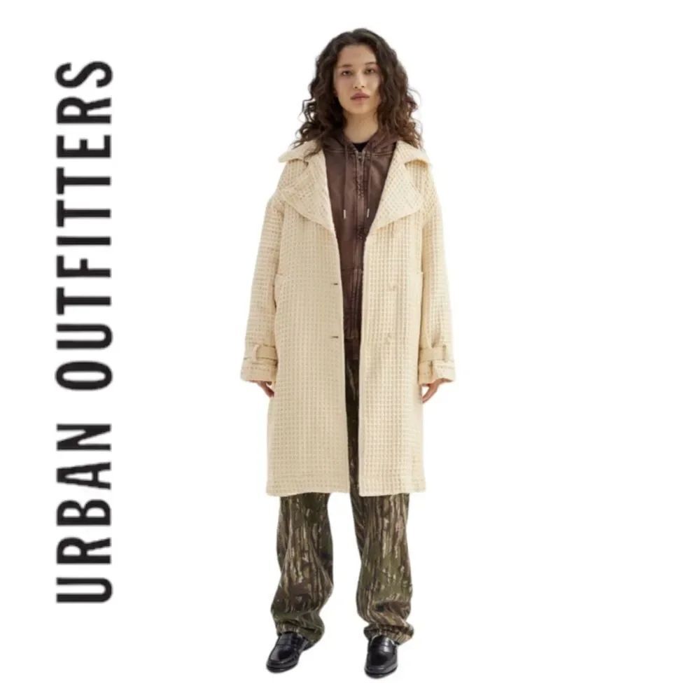 Urban Outfitters UO Emma Waffle Trench Jacket Coat NEW XS